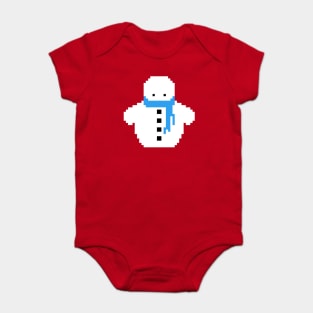 Cute Christmas Pixel Snowman Baby Bodysuit